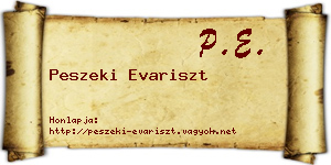 Peszeki Evariszt névjegykártya